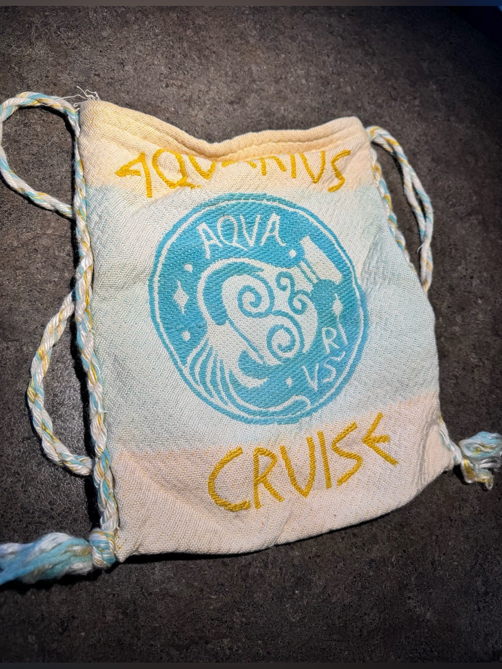 Vintage Aquarius Cruise Greek Woven Tapestry Beach Tote Bag Crossbody